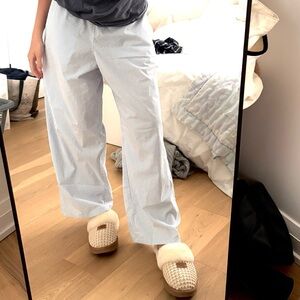 Striped White and Blue Women's Pajama Pants